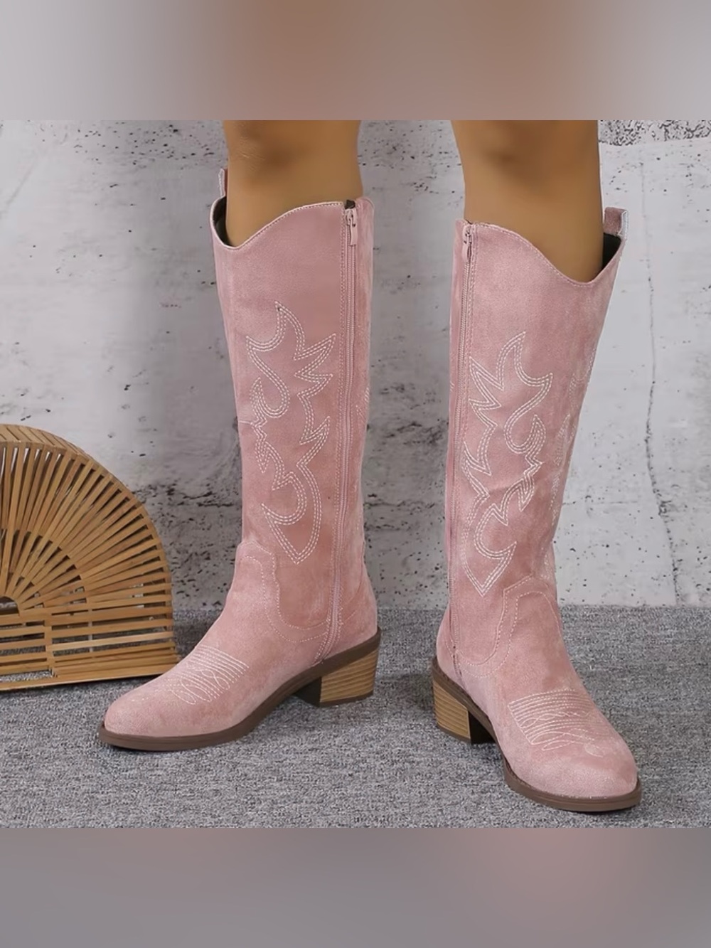 Pink Western Knee-High Boots - Women